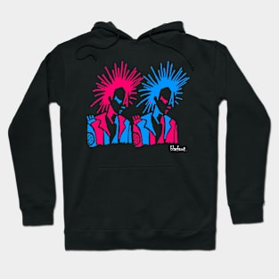 Punk Pastel Mates in Magenta and Blue by Blackout Design Hoodie